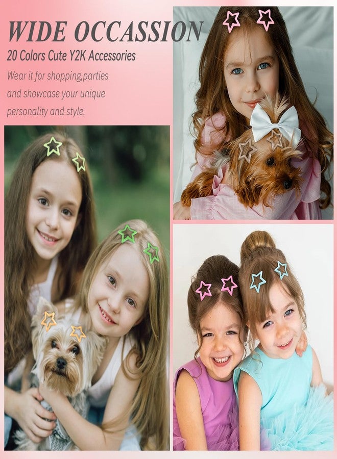 TEBIEKOY 80Pcs Y2K Star Hair Clips - Colorful Metal Snap Hair Barrettes for Women Girls Non-Slip Cute Star Hair Accessories for Daily Party - Image 4